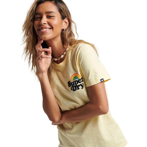 Superdry Γυναικεία κοντομάνικη μπλούζα Vintage Rainbow T-Shirt